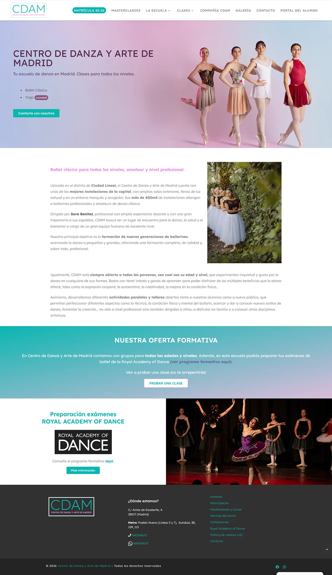 Screenshot página web