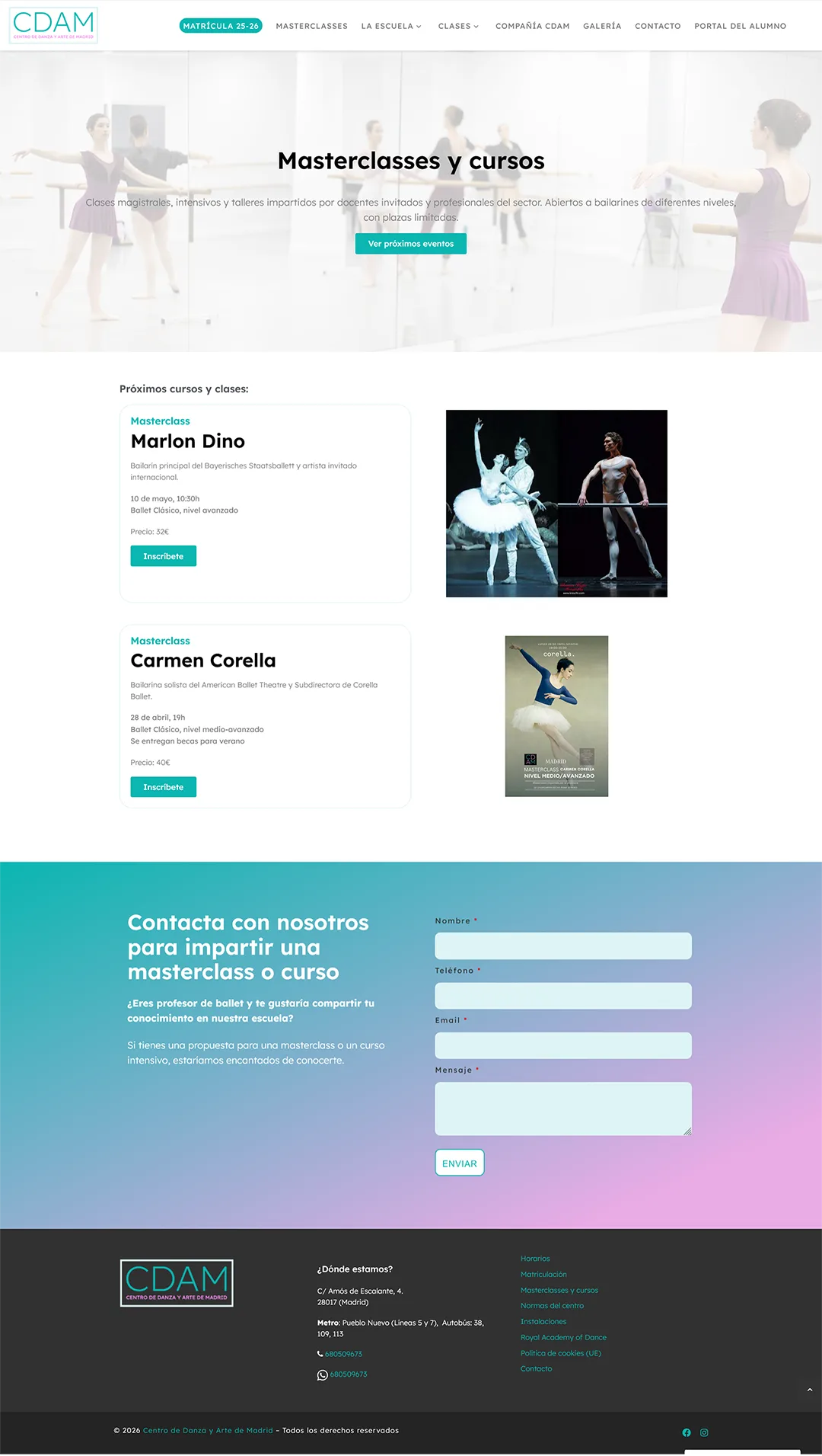 Screenshot página web